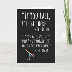 Funny Fun Gymnastics Cards Beam Humor For Her Girl