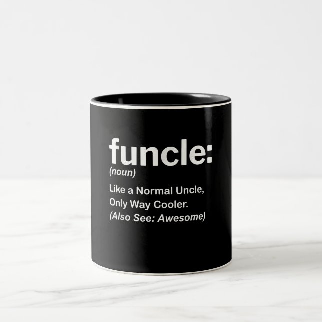 Funny Funcle Definition Gift | Uncle Gifts Two-Tone Coffee Mug (Center)