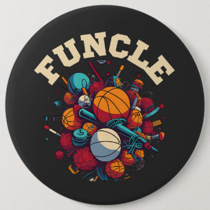 Funny Funcle Tee 6 Cm Round Badge