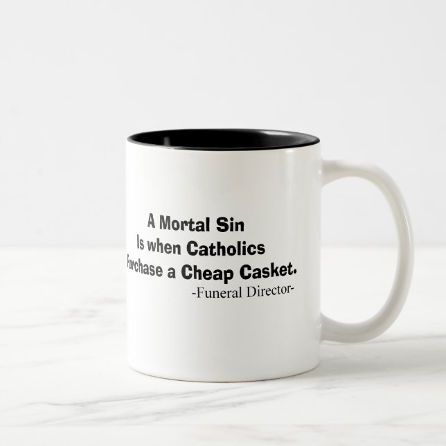 Funny Funeral Director Gifts Two-Tone Coffee Mug (Right)