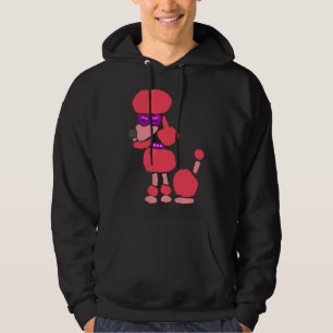 Funny Funky Cool Pink Poodle Dog Art Hoodie