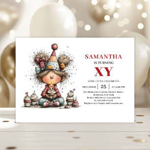 Funny Funky Girl Birthday invitation