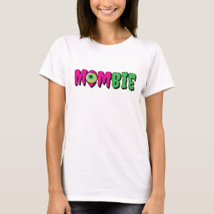 Funny Funky Mombie Halloween Zombie Pun Typography T-Shirt