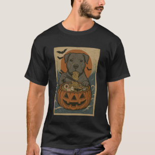 Funny Funny Spooky Pit Bull Pumpkin Japanese Ramen T-Shirt