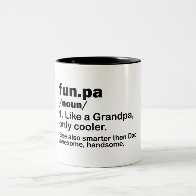 Funny Funpa/Grandpa Definition Two-Tone Coffee Mug (Center)