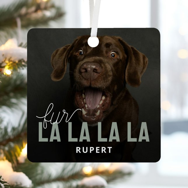 Funny Fur La La Pet Photo Christmas Metal Tree Decoration (Creator Uploaded)