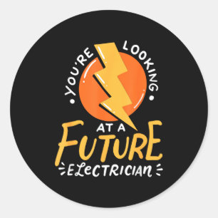 Funny Future Electrician Electrical Engineer  Classic Round Sticker