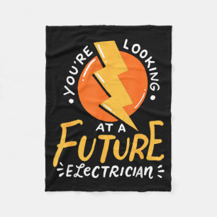 Funny Future Electrician Electrical Engineer Fleece Blanket
