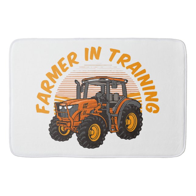 Funny Future Farmer In Training Tractor Farming Bath Mat (Front)