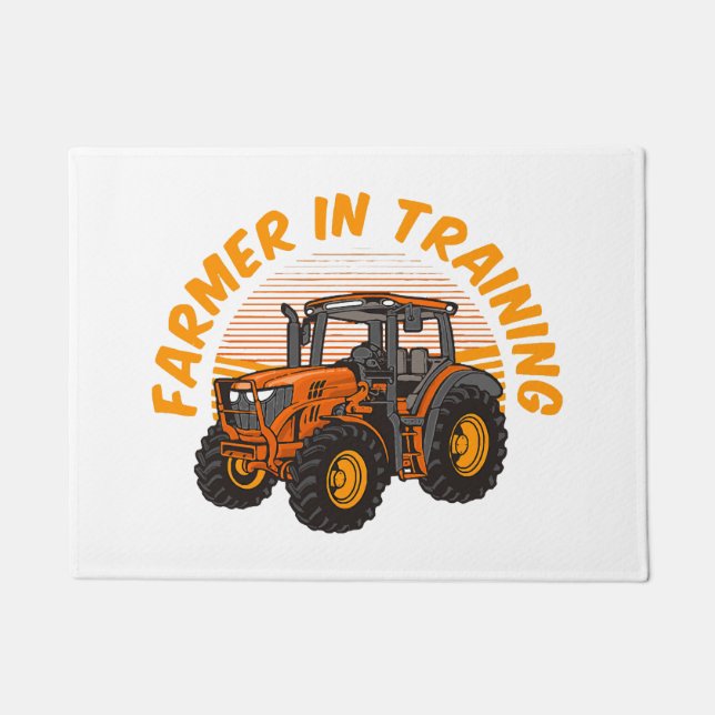 Funny Future Farmer In Training Tractor Farming Doormat (Front)