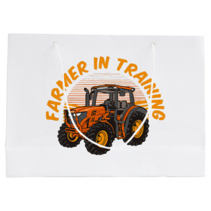 Funny Future Farmer In Training Tractor Farming Large Gift Bag