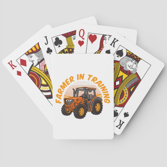 Funny Future Farmer In Training Tractor Farming Playing Cards (Back)