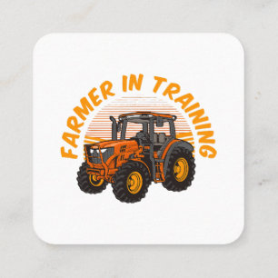 Funny Future Farmer In Training Tractor Farming Square Business Card