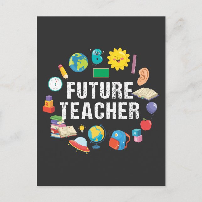 Funny Future Teacher Kid Student School lover Postcard (Front)