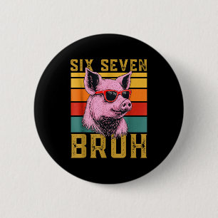 Funny G 67 6 7 Six Seven Meme Animal Retro Design  6 Cm Round Badge