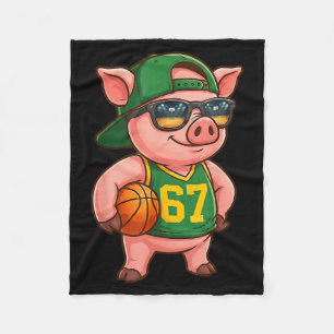 Funny G Basketball 67 Gen Alpha Slang Srts Men Boy Fleece Blanket