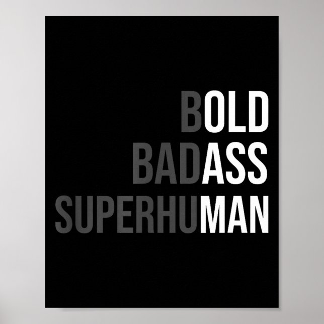 Funny Gag Gift For Dad - Old Man Bold Bad Superhum Poster (Front)