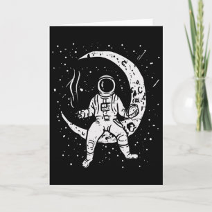 Funny Galaxy Astronaut Taco Joint Space Weed Stone Card