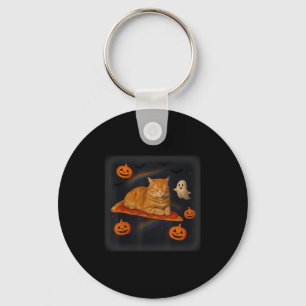 Funny Galaxy Cat In Space Cat Riding Pizza Hallowe Key Ring