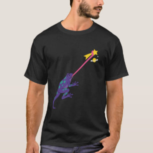 Funny Galaxy Frog Catching Falling Star Space Plan T-Shirt