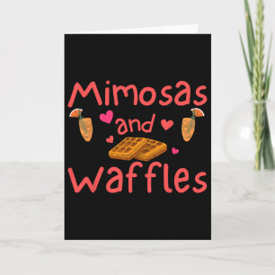 Funny Galentine Mimosas And Waffles Women Friendsh Card