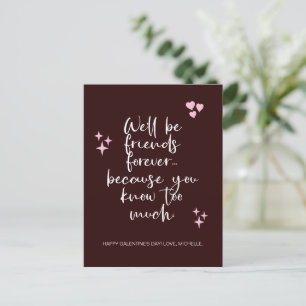Funny Galentine’s Day Friendship Postcard