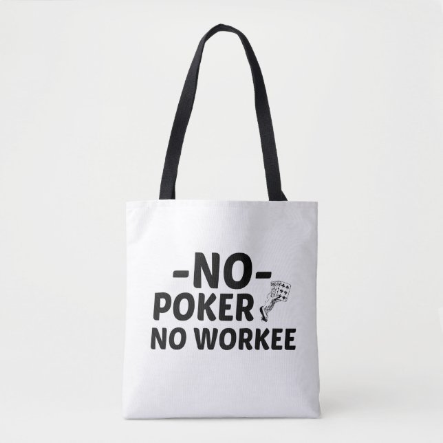 Funny gambling poker game player tote bag (Front)