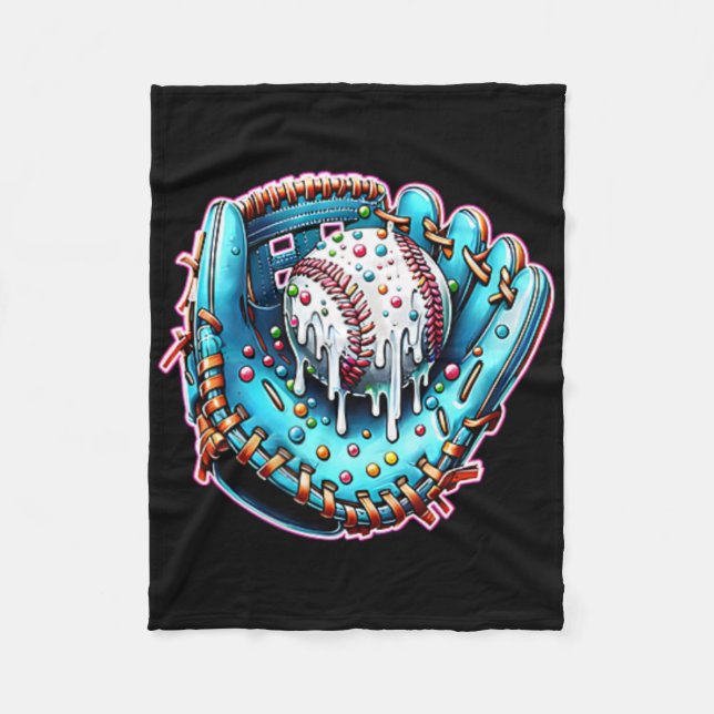 Funny Game Day Sell Drip Cute Ice Cream Respect Th Fleece Blanket (Front)