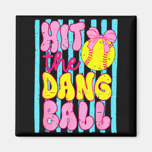 Funny game day softball mum team sport hit the magnet