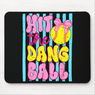 Funny game day softball mum team sport hit the mouse pad