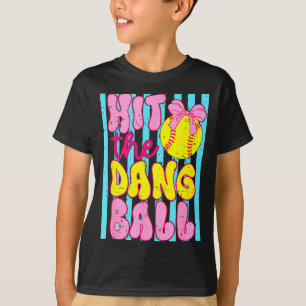 Funny game day softball mum team sport hit the T-Shirt