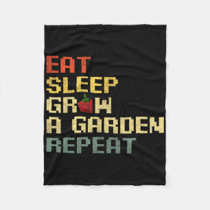 Funny Game Eat Sleep Grow A Garden Repeat Gamer 3  Fleece Blanket
