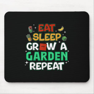 Funny Game Eat Sleep Grow A Garden Repeat Gamer De Mouse Pad