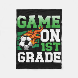 Funny Game On 1st Grade Soccer Sports Back To Scho Fleece Blanket