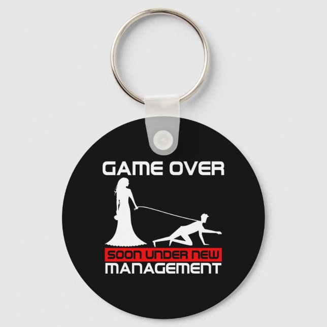 Funny Game Over Bride Gift Bachelorette Wedding Ju Key Ring (Front)