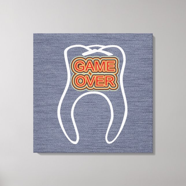Funny Game Over Canvas Print (Front)