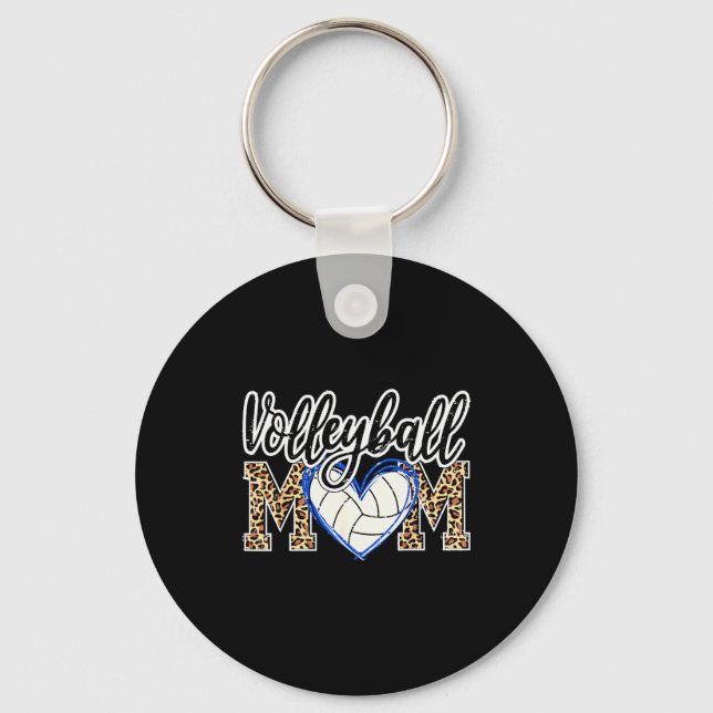 Funny Game Women Volleyball Leopard Ball Mum Mothe Key Ring (Front)