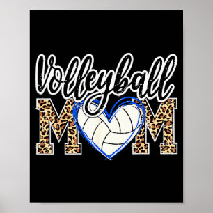 Funny Game Women Volleyball Leopard Ball Mum Mothe Poster