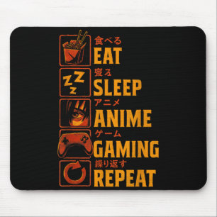 Funny Gamer Anime Graphic Tee Men Boys Teens Video Mouse Pad