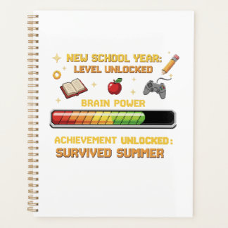 Funny Gamer Back to School | Level Unlocked Retro  Planner