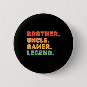 Funny Gamer Brother Uncle Gaming Legend Mens Video 6 Cm Round Badge