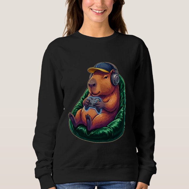 Funny Gamer Capybara Design for Gaming Fans Games  Sweatshirt (Front)