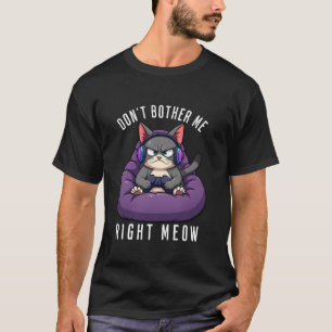 Funny Gamer Cat Gaming For Video Gamers Boys Men T-Shirt