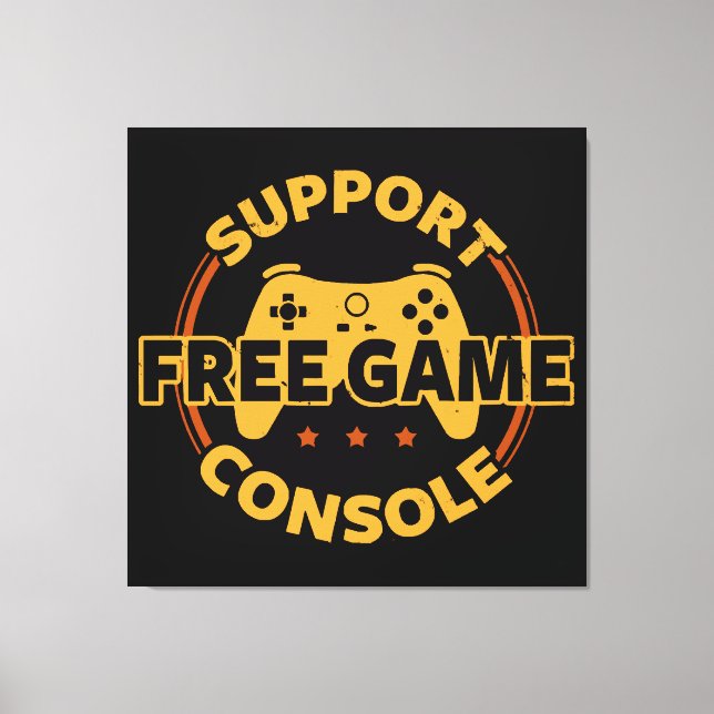 Funny Gamer Console Protest Gaming Canvas Print (Front)