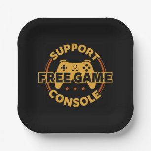 Funny Gamer Console Protest Gaming Paper Plate