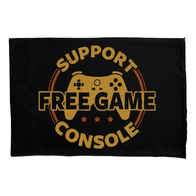 Funny Gamer Console Protest Gaming Pillowcase (Front)