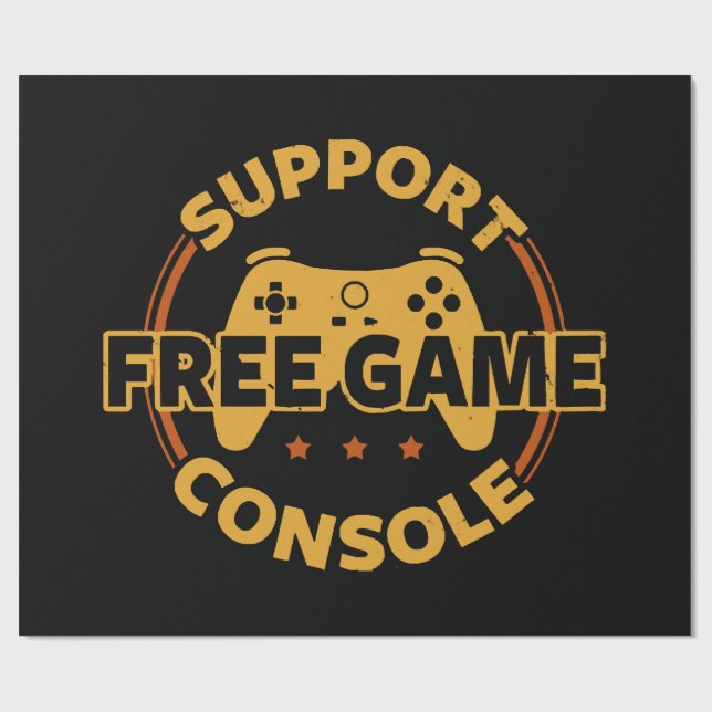Funny Gamer Console Protest Gaming Wrapping Paper (Flat)