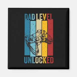 Funny Gamer Dad Level Unlocked New Daddy Father's  Magnet