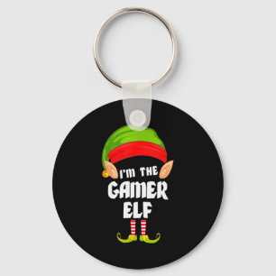 Funny Gamer Elf Matching Family Group Pj Christmas Key Ring