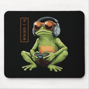 Funny Gamer Frog Art Japanese Vintage Boys Teens M Mouse Pad